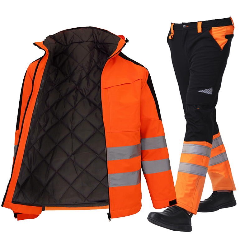 Winter Clothing Work - Safety Jacket and Pants Set for