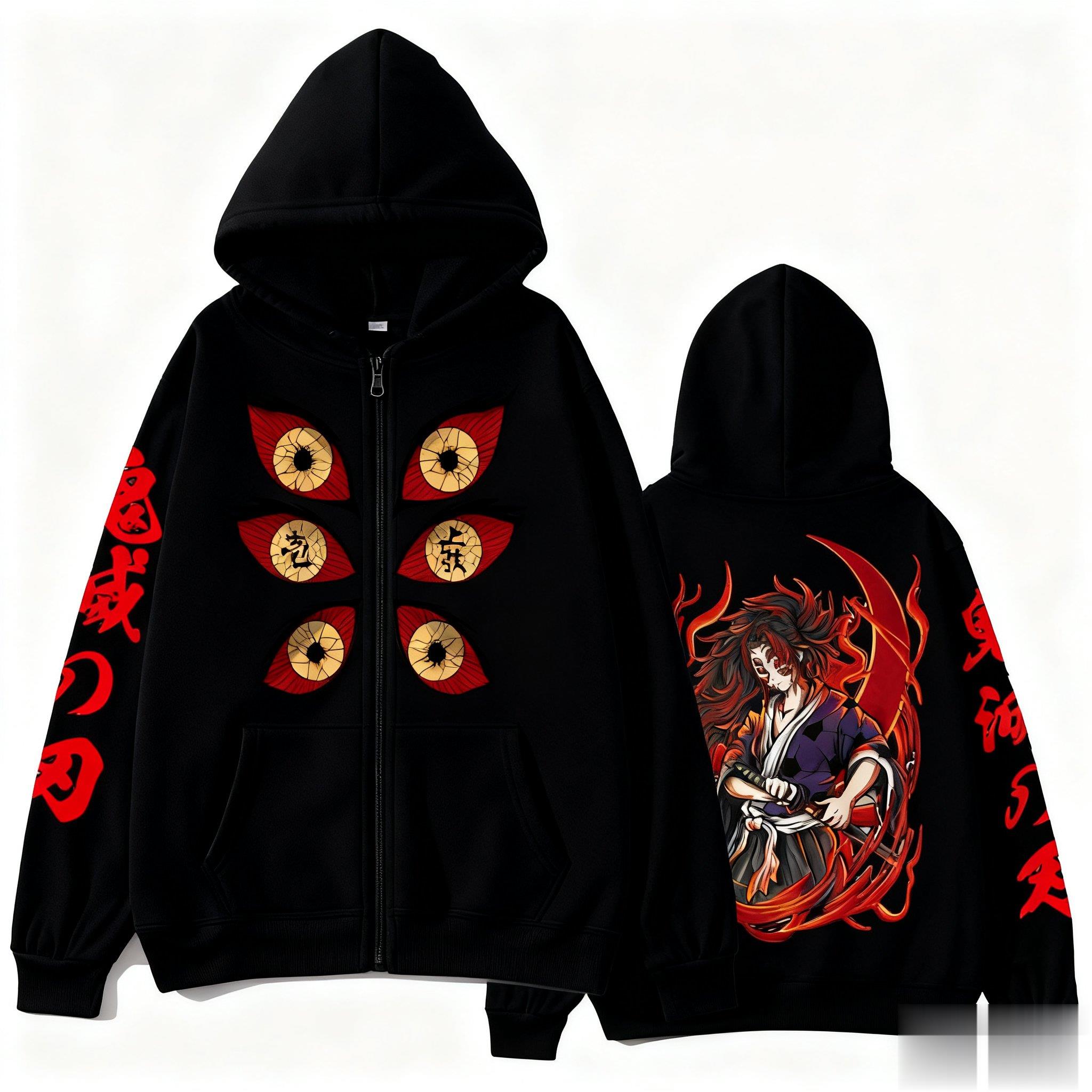 Y2K Winter Clothing - Kokushibo Men Autumn Winter 100%Cotton Zipper