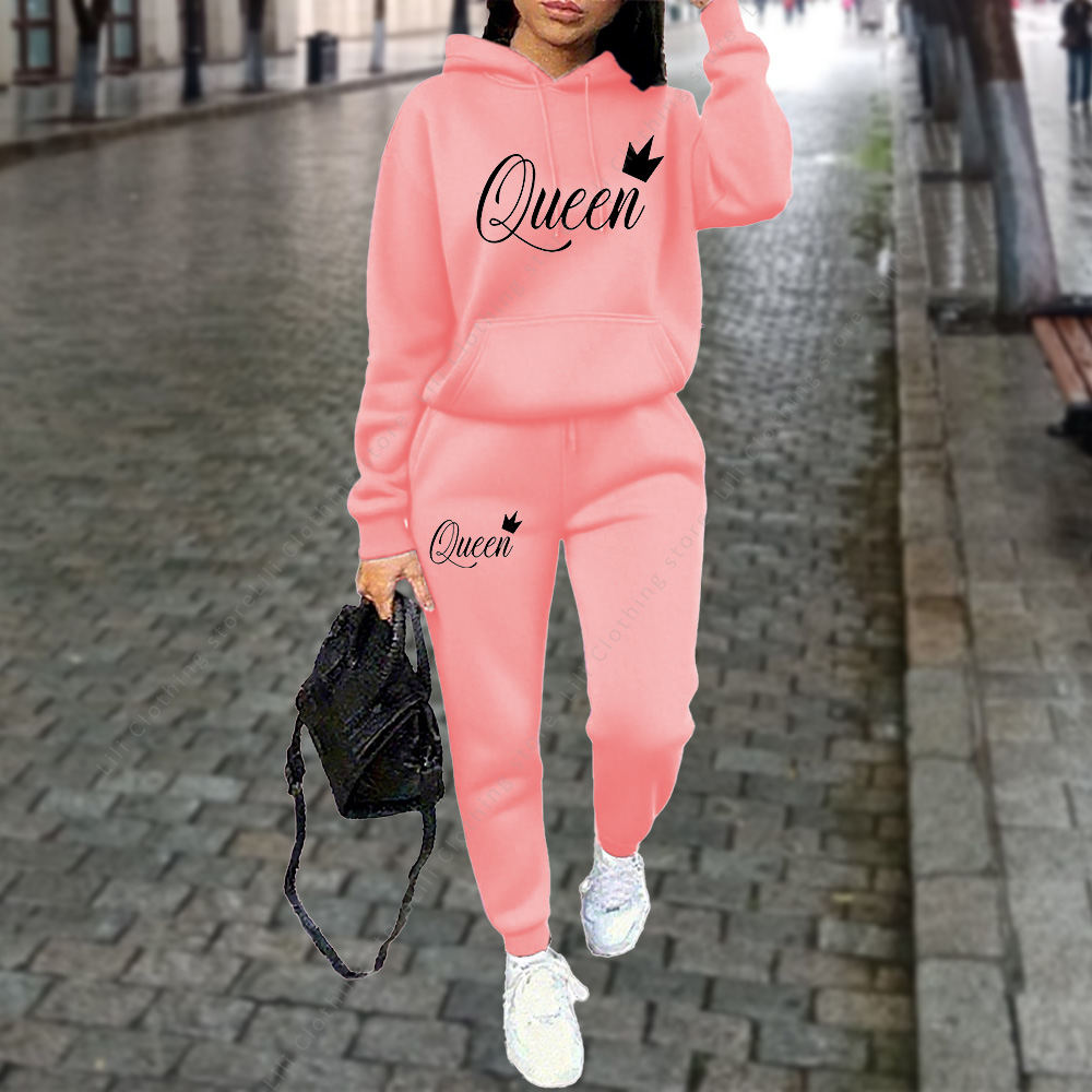 Quality Winter Clothing - Queen Letter Graphic Print Women's Sets