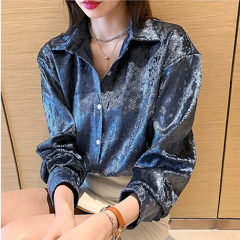 Women's Shiny Button Shirt Spr – обзор и цена Quality Winter Clothing