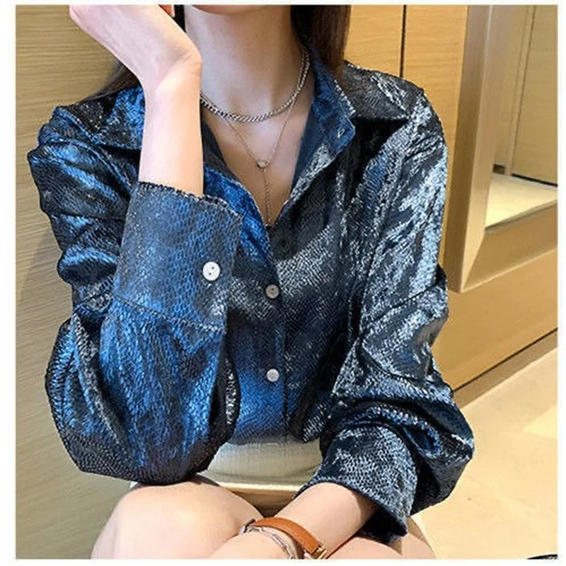 Women's Shiny Button Shirt Spr – обзор и цена Quality Winter Clothing