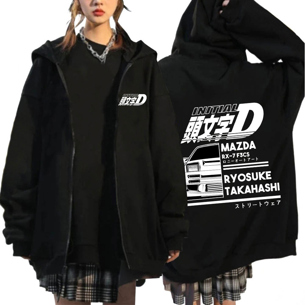 Initial D Zipper Hoodies Men's – обзор и цена Winter Under Clothing